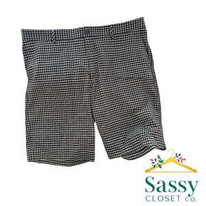 Adidas Black White Plaid Moisture Wicking Tailored Golf Shorts Men’s Size 40 EUC